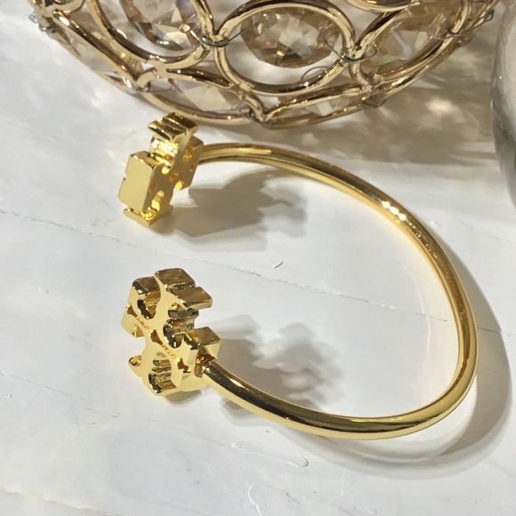 TORY BURCH KIRA 18K GOLD PLATED CUFF BRACELET - Picture 6 of 8